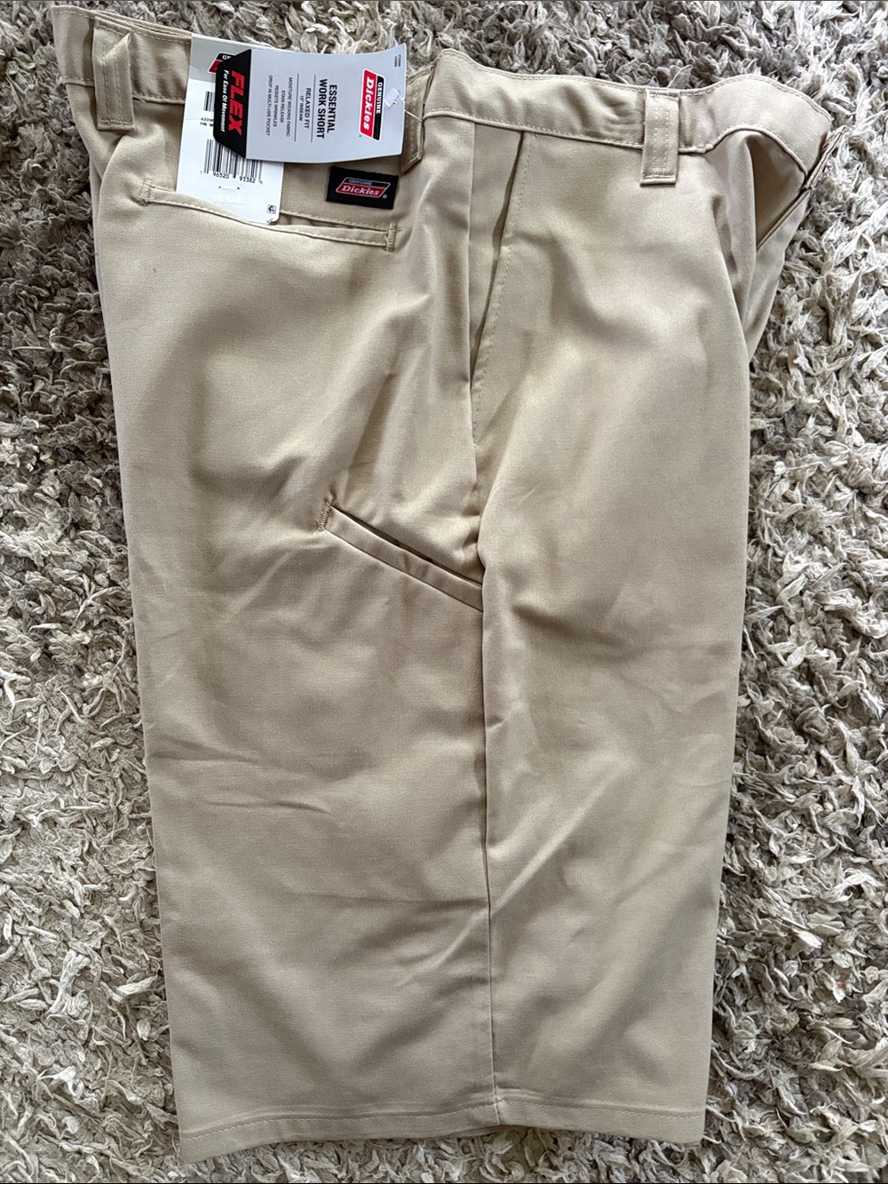 New dickies essential work short relaxed fit khaki long inseam mens